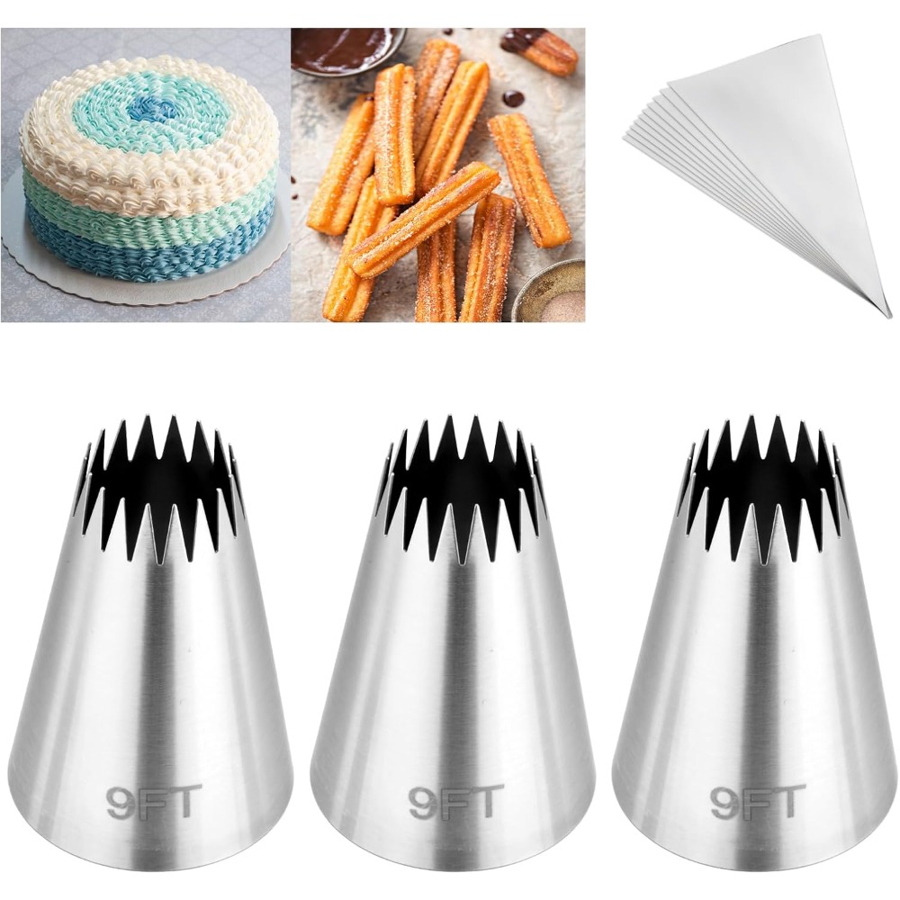 Piping Bag Disposable - 3Pcs Piping Bags and Tips Set,Stainless
