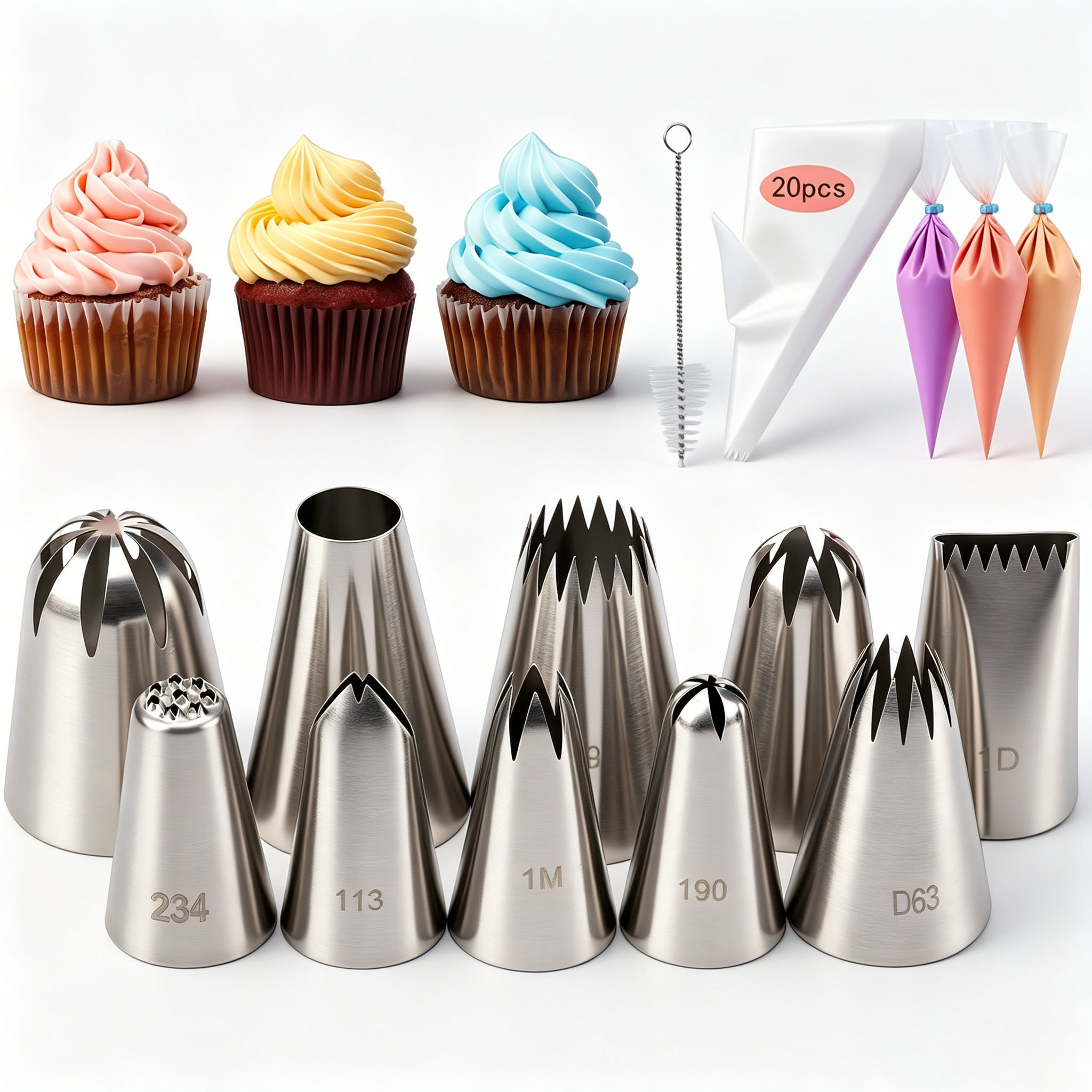 Piping Bag Disposable - 31Pcs Cake Decorating Piping Tips Set