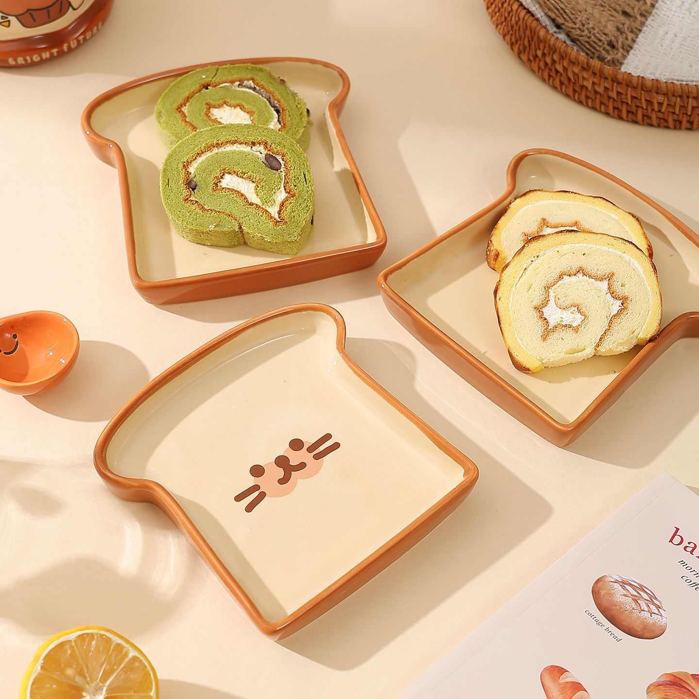 Cute Toast Bread Shaped Cerami - Kitchen Baking Dishes 评论和价格