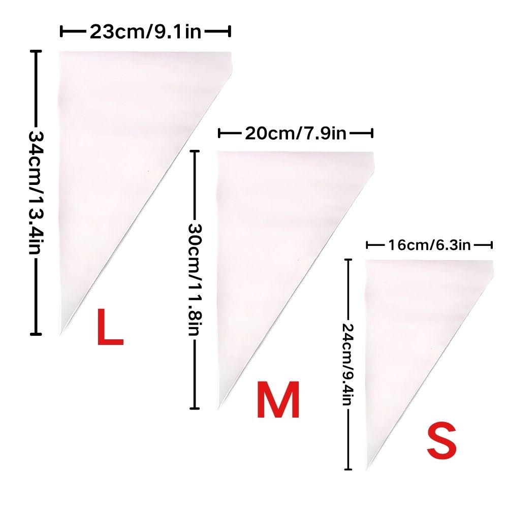 50pcs S/M/L Transparent Dispos - Piping Bag Disposable 评论和价格