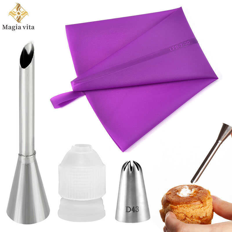 DIY Reusable Puff Cake Tip Sil - Piping Bag Disposable 评论和价格