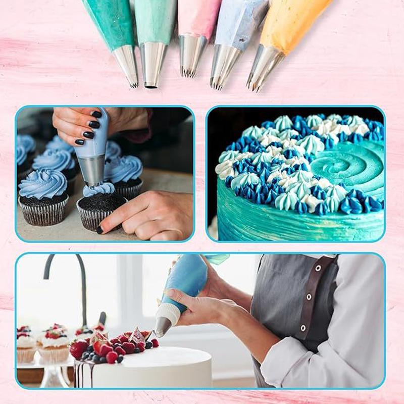 *120Pcs/Set Stainless Steel Pi - Piping Bag Disposable 评论和价格