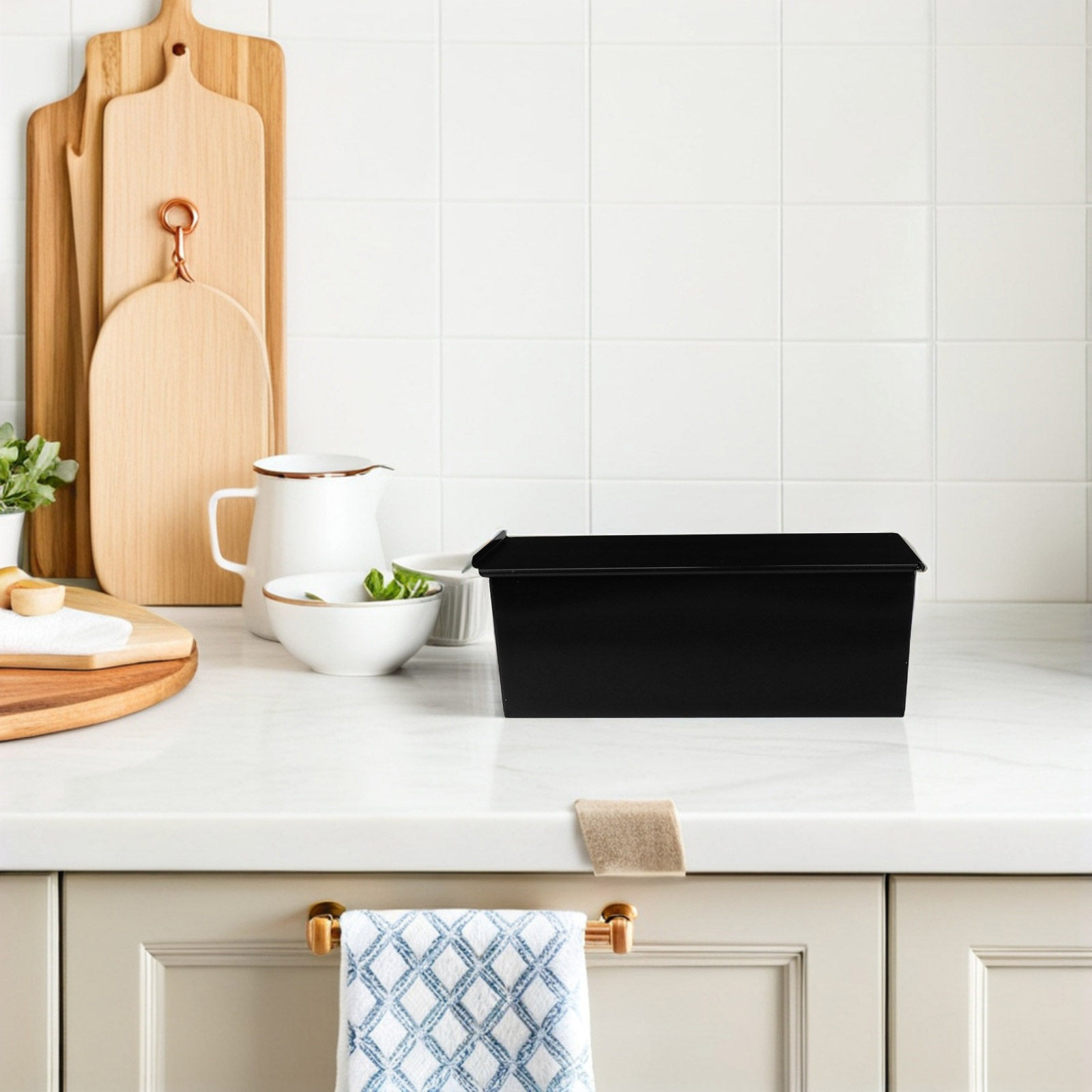 1Pcs Black Loaf Pan with Lid N - Kitchen Baking Pan 评论和价格