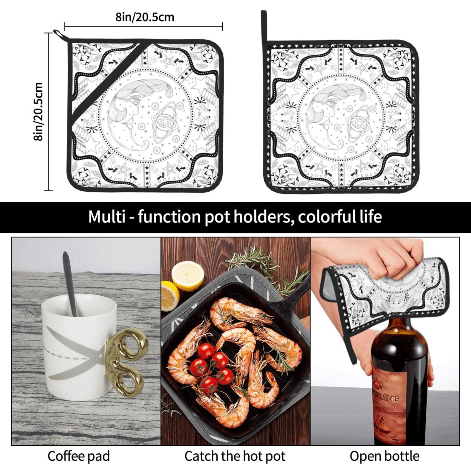 Fantasism Pot Holders Set of 2 - Kitchen Baking Dishes 评论和价格