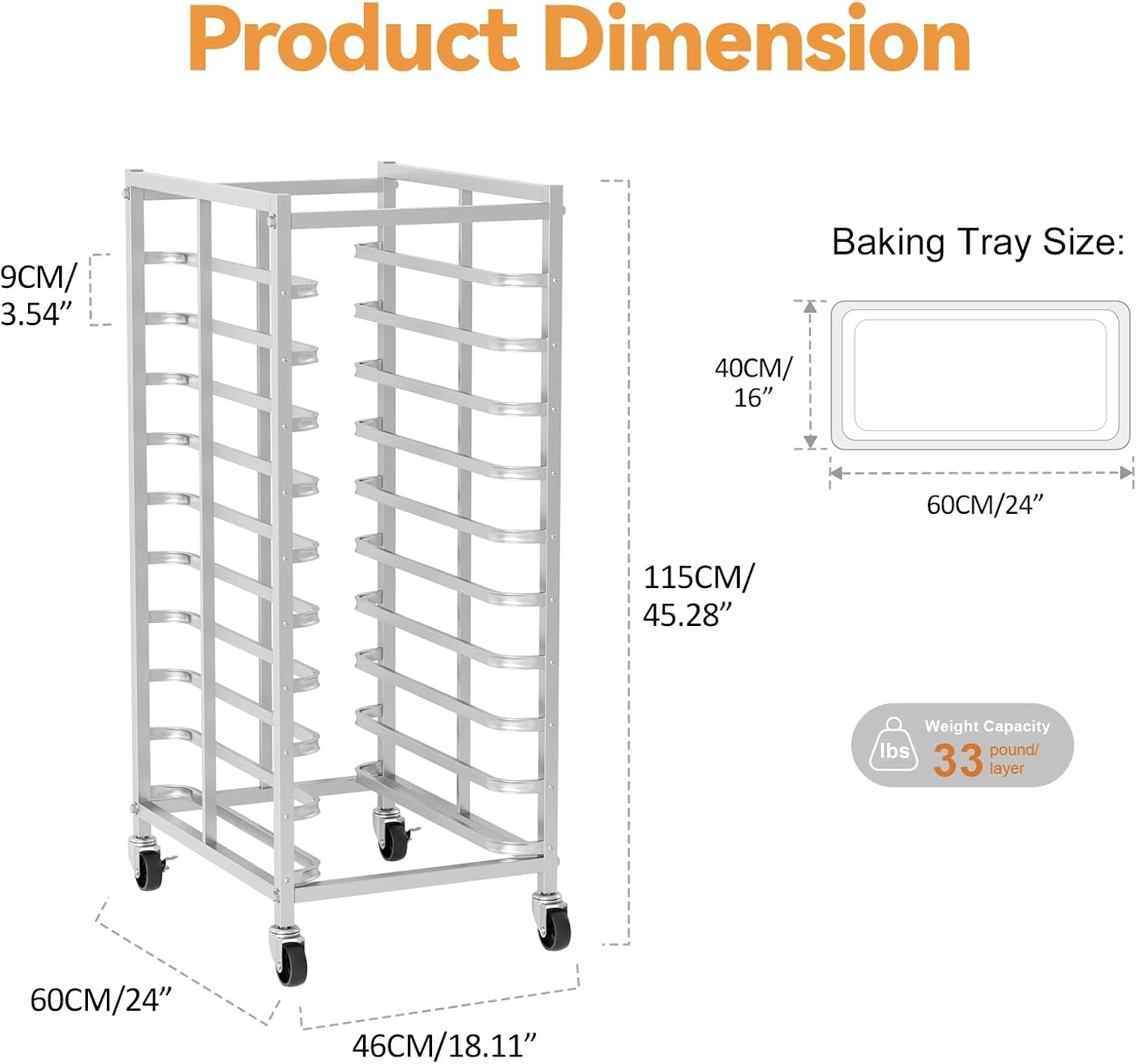 Commercial Stainless Steel Bak - Kitchen Baking Cart 评论和价格