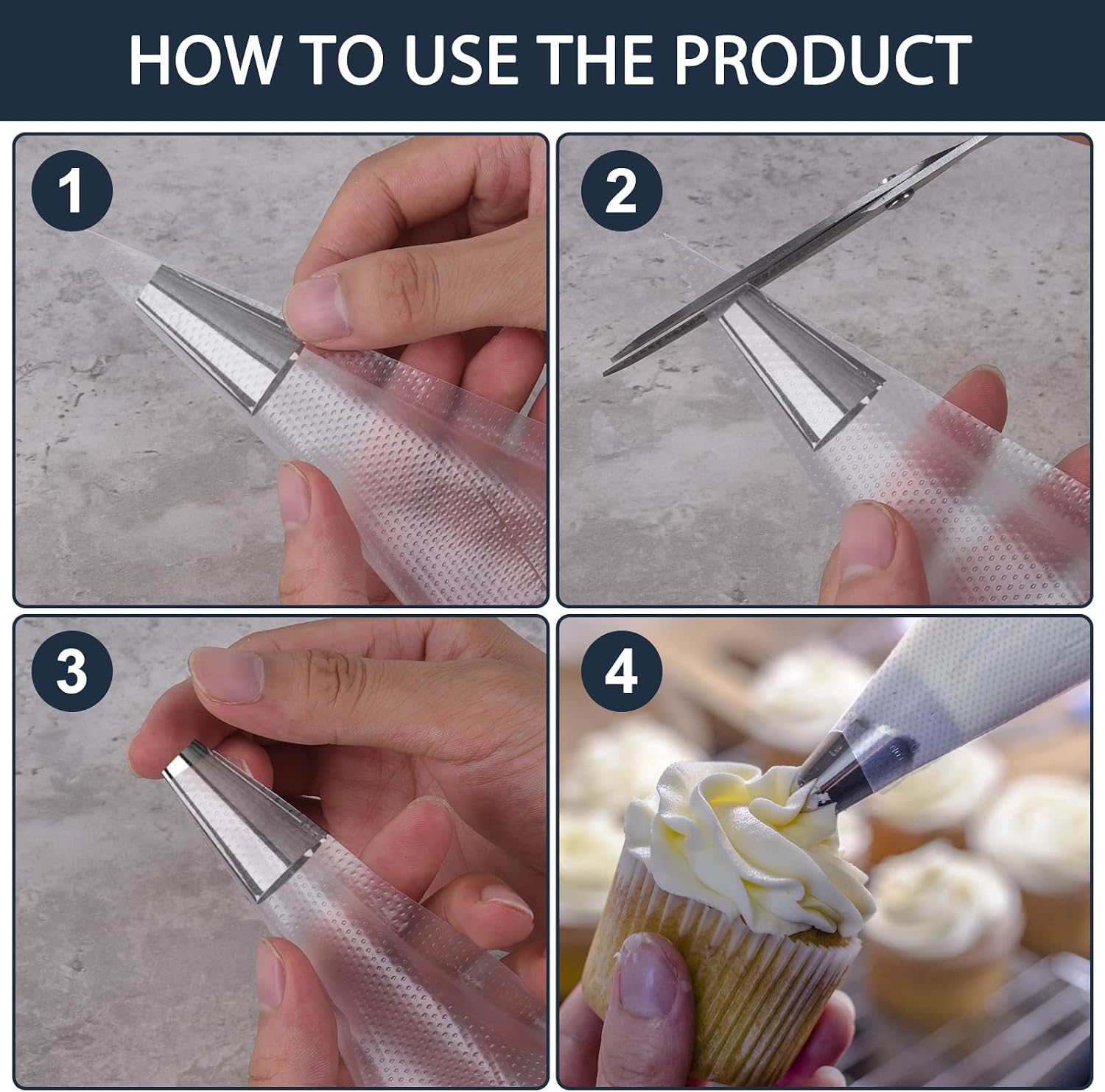 100Pcs Disposable Pastry Pipin - Piping Bag Disposable 评论和价格