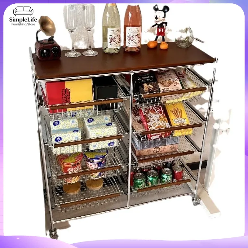 Retro Kitchen Cart with Wheels - Kitchen Baking Cart 评论和价格