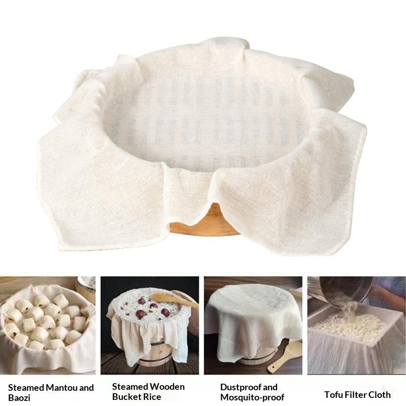 3Pcs Round Pure Cotton Steamer - Kitchen Accessories For Baking 评论和价格