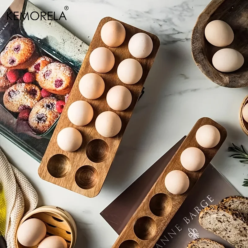 KEMORELA 1PCS Modern Wooden Eg - Kitchen Baking Tray Organiser 评论和价格