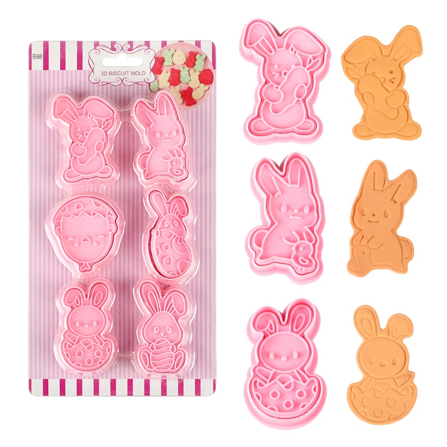6pcs/Set Easter Bunny Cookie C - Kitchen Accessories For Baking 评论和价格
