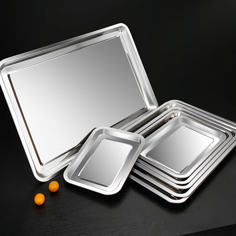 1PCS Stainless Steel Food Tray - Kitchen Baking Dishes 评论和价格