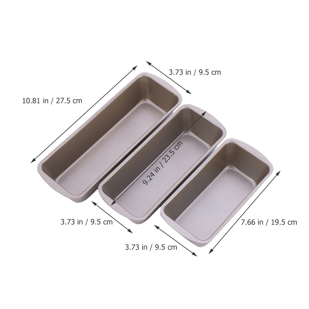 3Pcs Rectangular Loaf Pan Carb - Kitchen Baking Pan 评论和价格
