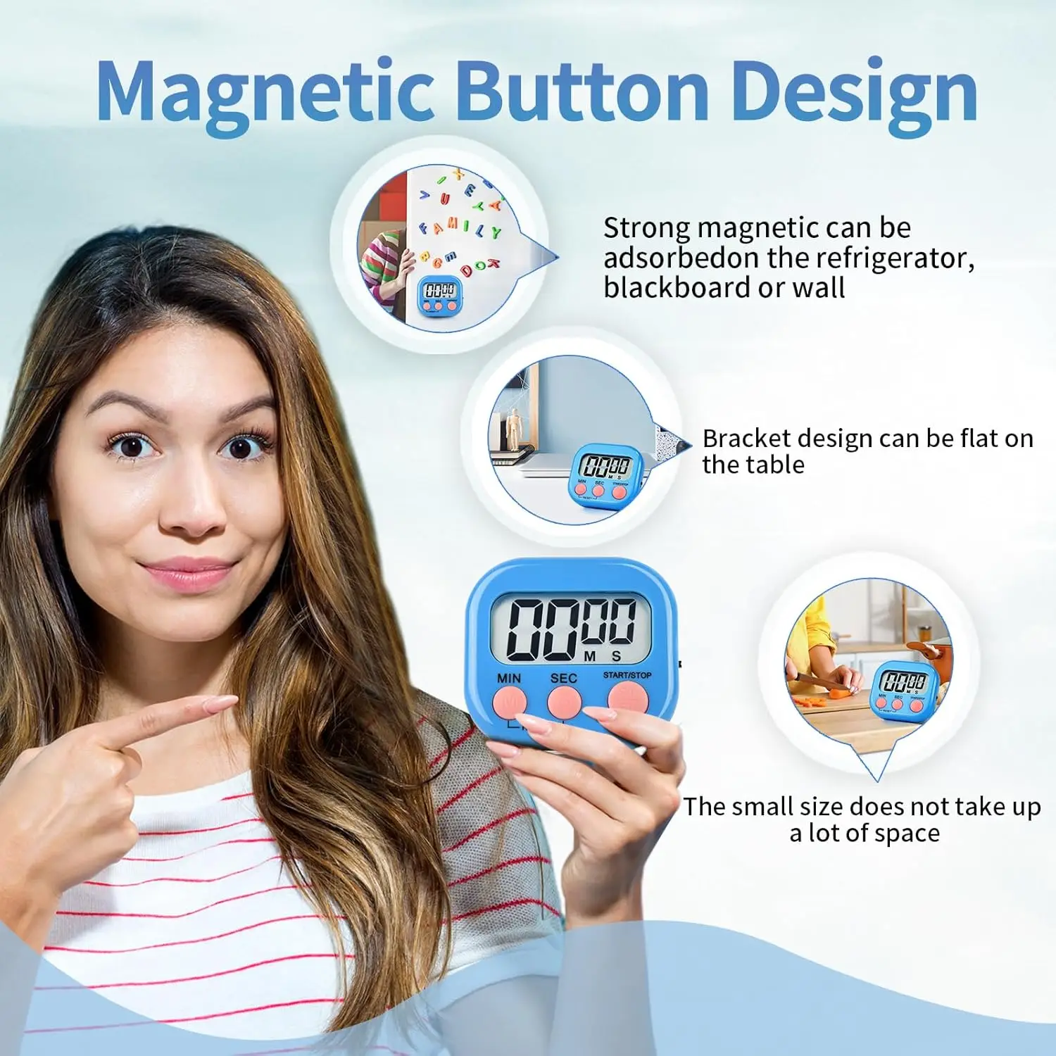 Magnetic Kitchen Timer Digital - Baking Kitchen Set Up 评论和价格