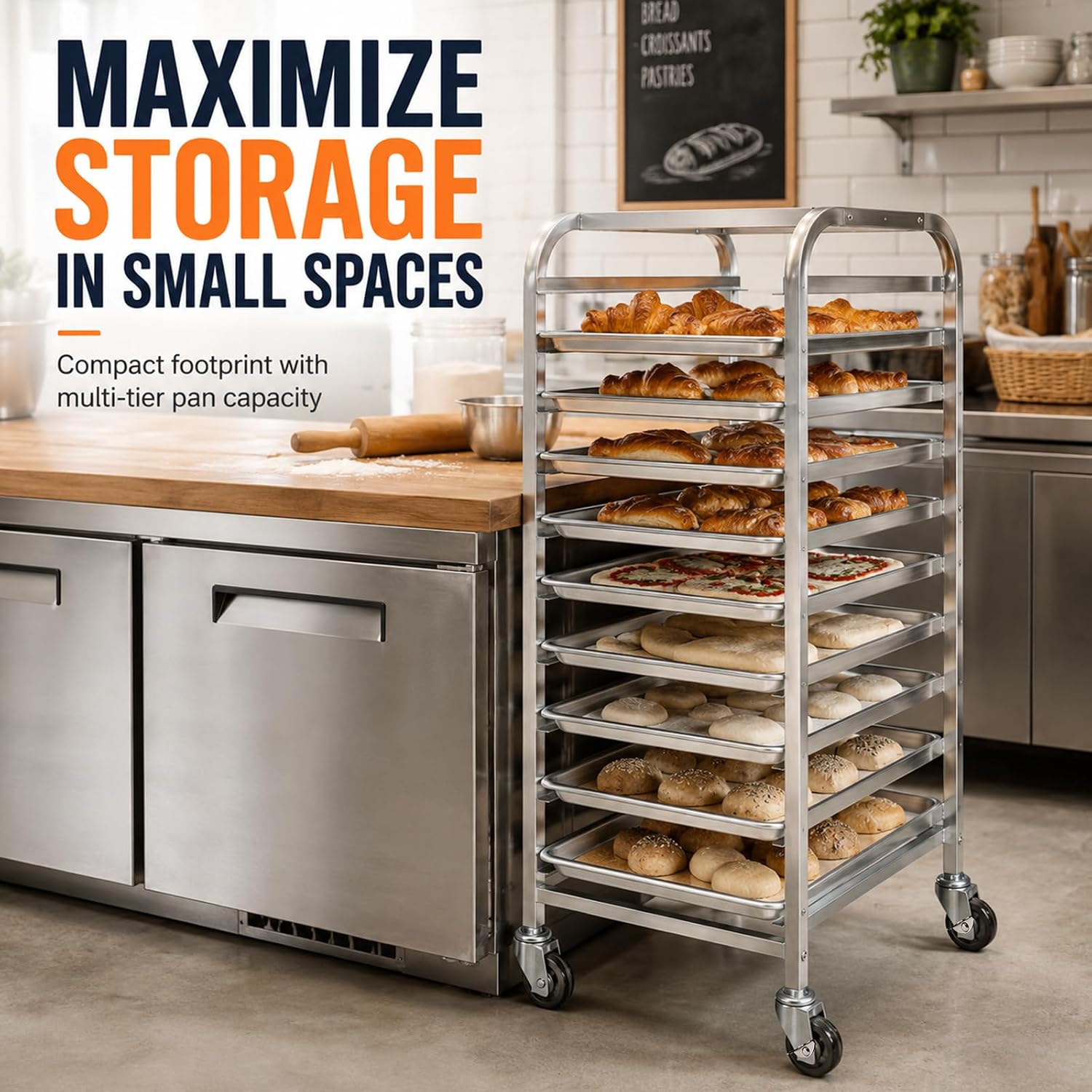 10 Tier Stainless Steel Sheet  - Kitchen Baking Cart 评论和价格