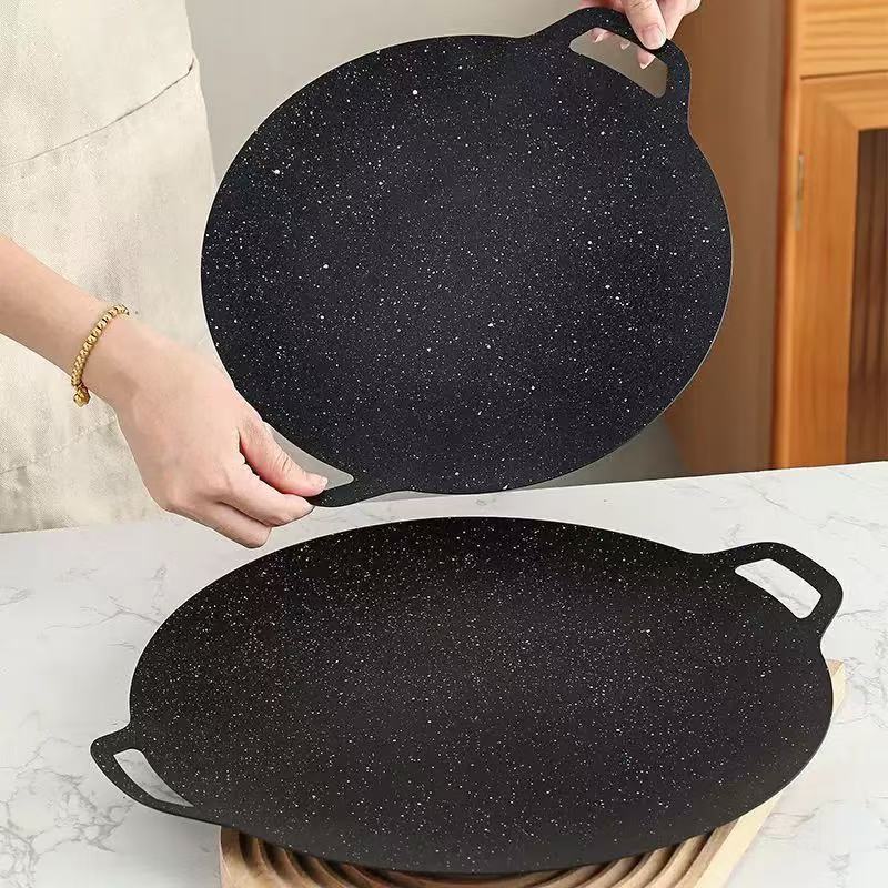 Thin Korean Grill Pan,Round BB - Kitchen Baking Tray Organiser 评论和价格